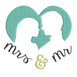 Stickdatei - Mr. & Mrs. Silhouette Herz 2 